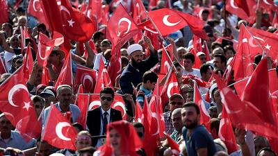 Many of the demonstrators expressed fervent support for the Islamic-rooted Justice and Development Party. Ozan Kose / AFP