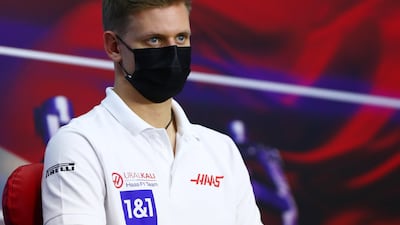 German driver Mick Schumacher of Haas F1 Team takes part in the drivers press conference for the F1 Grand Prix of Bahrain. EPA