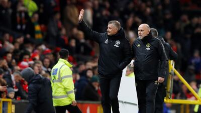 Manchester United manager Ole Gunnar Solskjaer and assistant manager Mike Phelan. Reuters