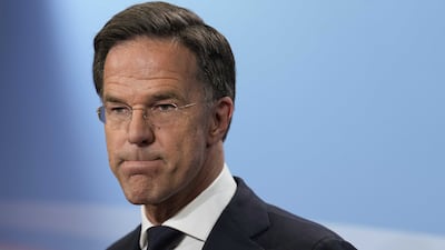 Dutch Prime Minister Mark Rutte speaks to the press after the collapse of his government. EPA