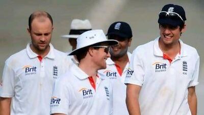 Jonathan Trott, left, and Alastair Cook opening for England can free up up space low down the order.