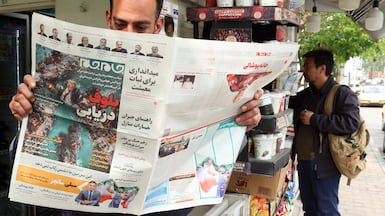 Iranian newspaper reports on US President Donald Trump's warning over Hormuz. EPA