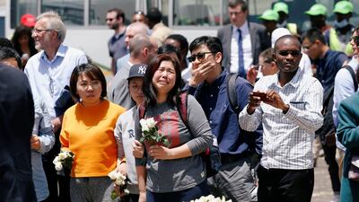 Chinese family and friends mourn victims of the Ethiopian Airlines Flight ET 302 plane crash during a commemoration ceremony at the scene of the crash. Reuters