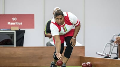 A bocce match between Oman and Mauritius.