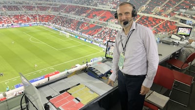 Brian Murgatroyd ahead of commentating on a crucial World Cup qualifier between the UAE and Qatar in September 2024. Photo supplied