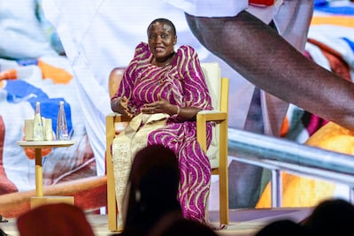 Eva Nangalo told the audience in Abu Dhabi of the urgent need for action when it comes to reducing child mortality rates. Victor Besa / The National