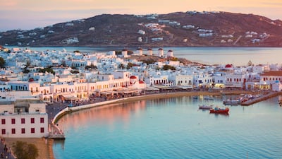 3. Mykonos town at dusk. Getty Images