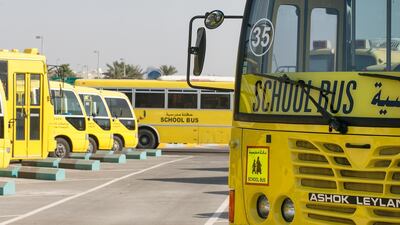 Parents and buses in some schools will collect children early on Wednesday. Mona Al-Marzooqi / The National