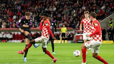 Leon Goretzka scores Bayern's third goal. Getty