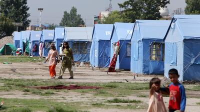 A view of the Tundikhel relief camp for earthquake victims in Kathmandu. Pawan Singh / The National