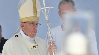Pope Francis celebrates Mass in Zayed Sports City Stadium, Abu Dhabi in 2019. The pontiff's visits to the Middle East were more than pastoral – they were diplomatic. EPA