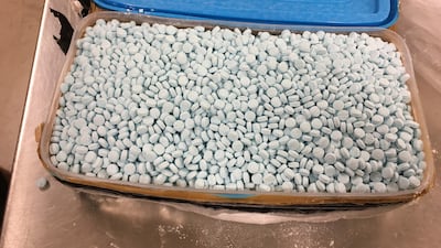 Fentanyl pills seized by law enforcement in the US. AP