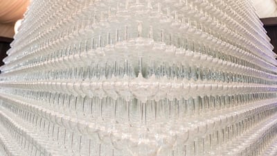 The world's largest drinking glass pyramid will be on display at Atlantis The Palm's annual New Year's Eve Gala Dinner.