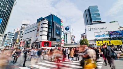Shibuya is famous for its scramble crossing, it is located in front of the Shibuya Station Hachiko exit. Keith Tsuji / Getty Images)