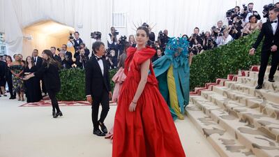 Anne Hathaway in Valentino. Reuters