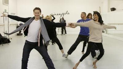 Michelle Williams and dancing partner Brendan Cole during group rehearsals for Strictly Come Dancing, at Pineapple Dance Studios in Covent Garden, central London.