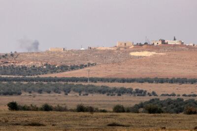 Smoke billows from an Kurdish-controlled area of Syria being shelled by Turkish forces. AFP