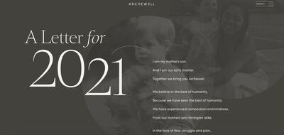 The homepage of archewell.com.