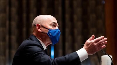 Alejandro Mayorkas, nominee for secretary of homeland security, testifies during the Senate Homeland Security and Governmental Affairs Committee in Washington, DC, on January 19, 2021. Reuters