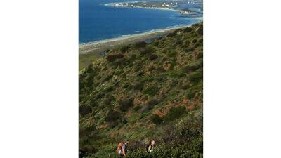 Hiking in the Santa Monica Mountains, California.