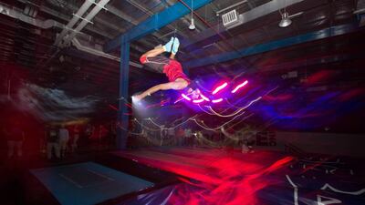 Bounce trampoline venues in Dubai, Abu Dhabi and Al Ain will host a Comic Con and Cosplay party from 8pm to 12am on March 23. Courtesy Bounce UAE