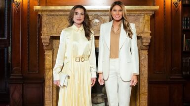 Queen Rania and Melania Trump at an event in New York on the sidelines of the 80th session of the UN General Assembly. Queen Rania / Instagram