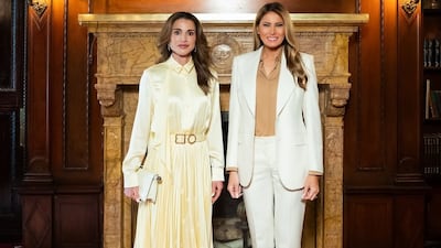 Queen Rania and Melania Trump at an event in New York on the sidelines of the 80th session of the UN General Assembly. Queen Rania / Instagram