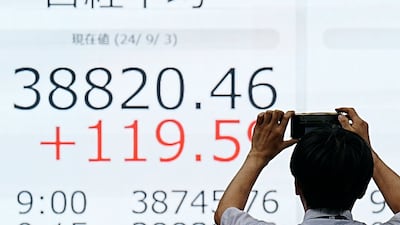 Japan's Nikkei index slumps. AP