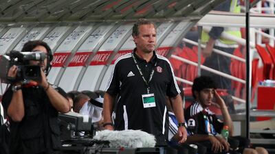 Al Jazira coach Paulo Bonamigo watches anxiously from the dugout. Pawan Singh / The National