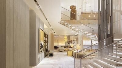An interior rendering of one of four luxury villas on the Palm Jumeirah branded as The Ellington Collection. Courtesy Ellington Properties
