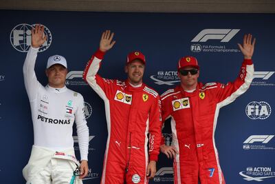 Miuch like Valtteri Bottas, left, has to play second fiddle to Lewis Hamilton, Sebastian Vettel, centre, will get the first shot at a win over Ferrari teammate Kimi Raikkonen. Getty Images