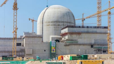 Part of the Barakah nuclear power plant which is under construction near Al Hamra, west of Abu Dhabi. Arun Girija / AFP