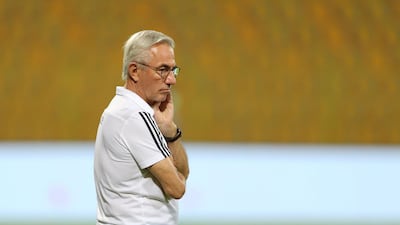UAE manager Bert van Marwijk looking pensive on the touchline. Chris Whiteoak / The National