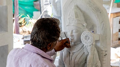 Skills, artistry and knowledge are passed down, with three to four generations of a family involved in sculpting. Photo: Baps Hindu Mandir