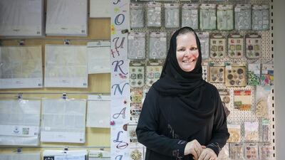 Ann Austin, who moved to the UAE in 1992, says that her Emirati customers at Craft Corner are interested in decoupage and scrapbooking for weddings and baby showers. Mona Al Marzooqi / The National