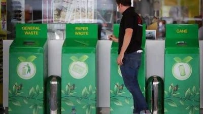 UAE companies are encouraging recycling. Amy Leang / The National