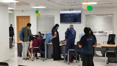 The Al Hind Indian Consular Application Centre in Al Ghaith Tower in downtown Abu Dhabi. Photo: Alexander Christou / The National