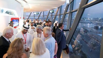 HH Sheikh Mohamed bin Zayed Al Nahyan, Crown Prince of Abu Dhabi and Deputy Supreme Commander of the UAE Armed Forces (2nd L) and HE Mohammed Mahfoodh Al Ardhi, Executive Chairman of INVESTCORP and Chairman of National Bank of Oman (3rd L), at vrace day. Ministry of Presidential Affairs