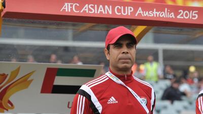 UAE football manager Mahdi Ali looks on ahead of his side's Asian Cup match with Qatar last year. Mark Graham / AFP