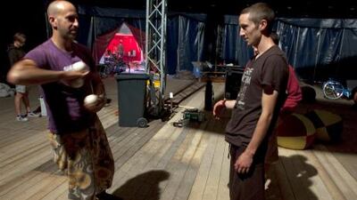 Competitors practising at the European Juggling Convention.