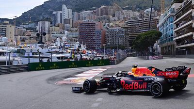 Red Bull driver Max Verstappen on his way to victory in the Formula One Monaco Grand Prix on Sunday, May 23. AFP