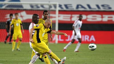 Mariano Donda clears his lines for Al Wasl against Al Jazira in their Etisalat Cup tie. Pawan Singh / The National.