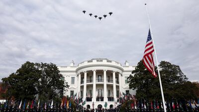 A military flyover at the White House. Reuters
