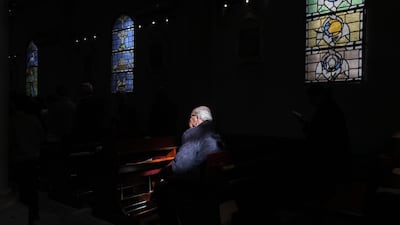 Sunday Mass ahead of Christmas Day at Latin Church in Gaza City. EPA