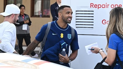 England forward Callum Wilson leaves the team hotel in Doha. AFP