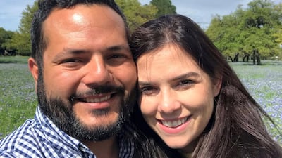 Eric Wilson proposed to Erin Herndobler with a message on the road under her Reem Island apartment.