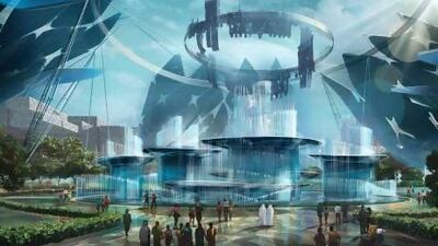 Details of the UAE's planned bid for Expo 2020 have been revealed to the public for the first time. Pictured here is an artist's impression of Al Wasl Plaza - Oasis Fountain Day. Courtesy Dubai Expo 2020