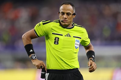 Referee Ismail Elfath during the Group F match between the Netherlands and Japan at Dallas Stadium on June 14, 2026. AFP
