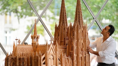 He produced the work without any plans or drawings, using only mobile phone photos of the cathedral as a template.