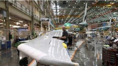 Boeing last night accused European governments of handing Airbus billions of taxpayers' euros towards the launch of its new A350 airliner. Above, workers on Boeing's 777 assembly line in Everett, Washington. The Seattle Times, Ken Lambert / AP Photop